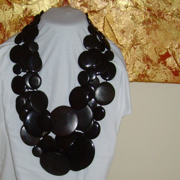MONIES Gerda Lynggaard Multi-Strand Wooden Disc Necklace - Picture 12 of 16